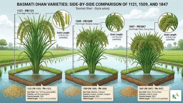 Basmati Dhan Varieties 1121 vs 1509 vs 1847